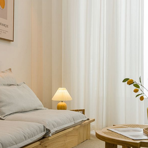 차르르 쉬폰 커튼 풍성한 나비 주름 커튼 화이트 침실