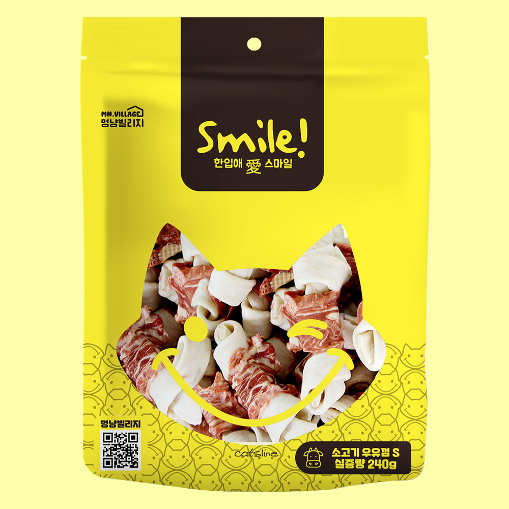 스마일 소가죽 우유껌 강아지 덴탈츄 강아지 오래츄 소고기 껌, 240g, 1개 - 상품 이미지