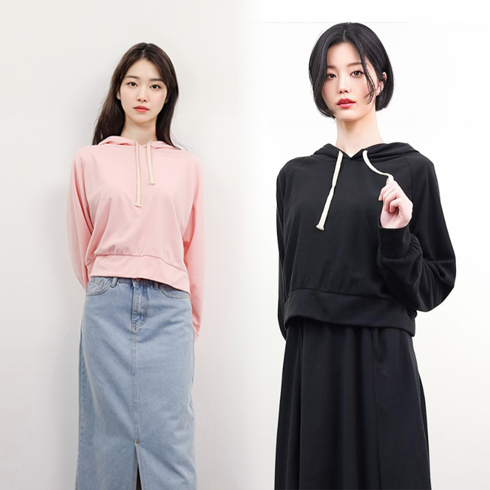 가을 겨울 약기모 긴팔 후드 원피스 투피스 세트 셋업 후드티 - 메인 이미지