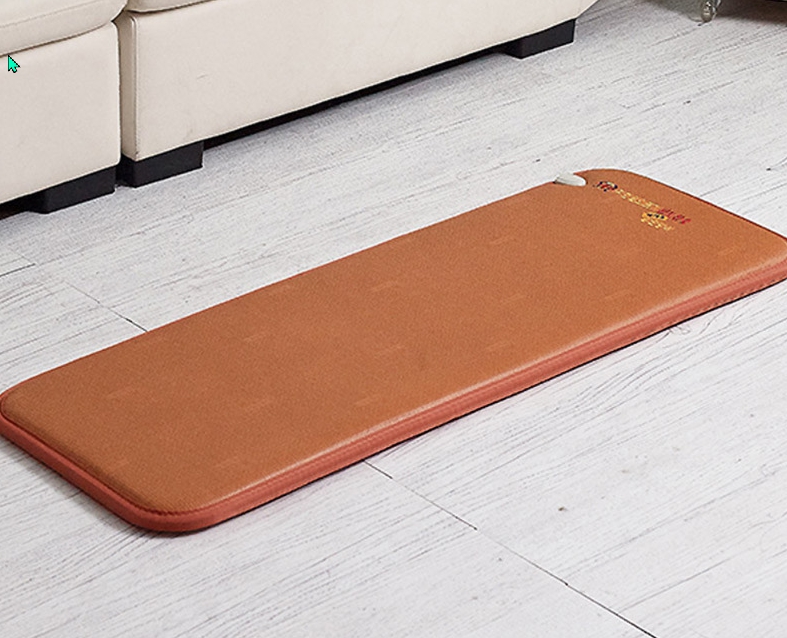 한일 의료기 3인용 황토색 전기방석 비닐 레자 물걸레 청소 가능 전기요 전기장판