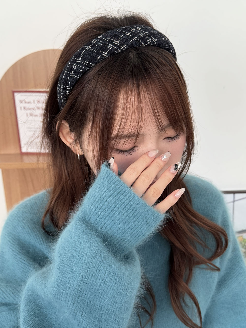 1+1 트위드머리띠 명품머리띠 와이드헤어밴드 터번 - 상세 이미지 5