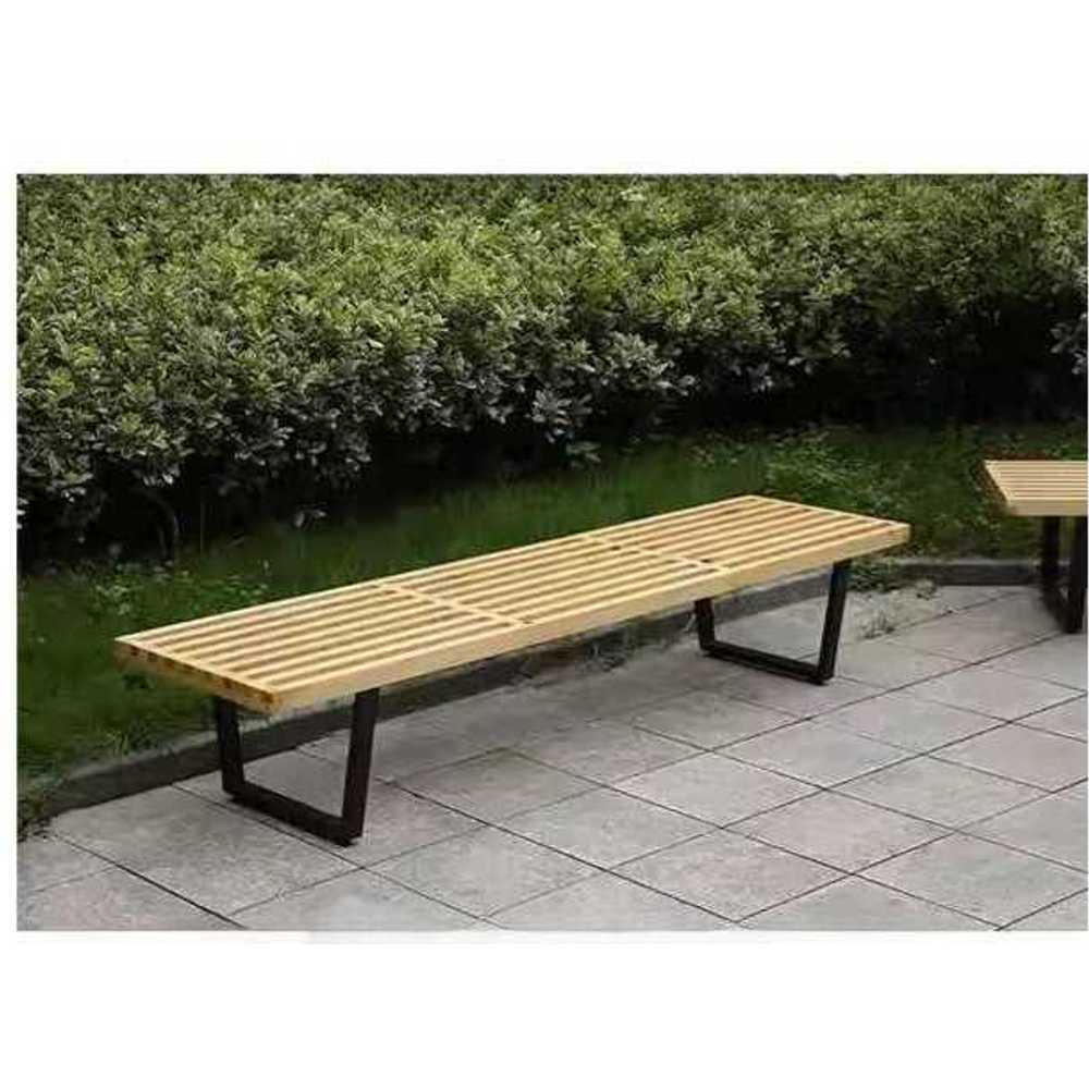 사우나 평상 의자 휴식용 원목 벤치 실내용 탈의실 월넛 152cm - 상세 이미지 2