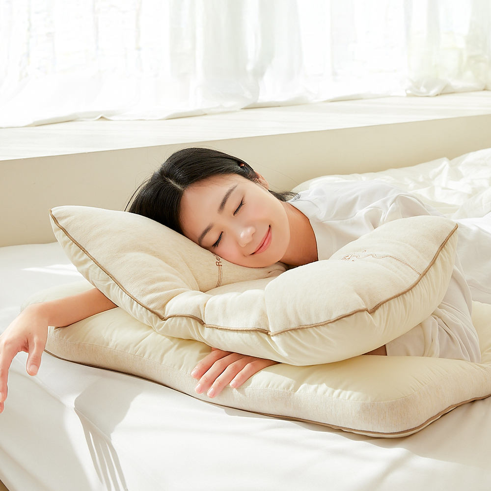 장미화 코코리찌 양모날개 베개 1개 목편한 릴렉스 경추 베개 기능성 C커브 꿀잠 목베개