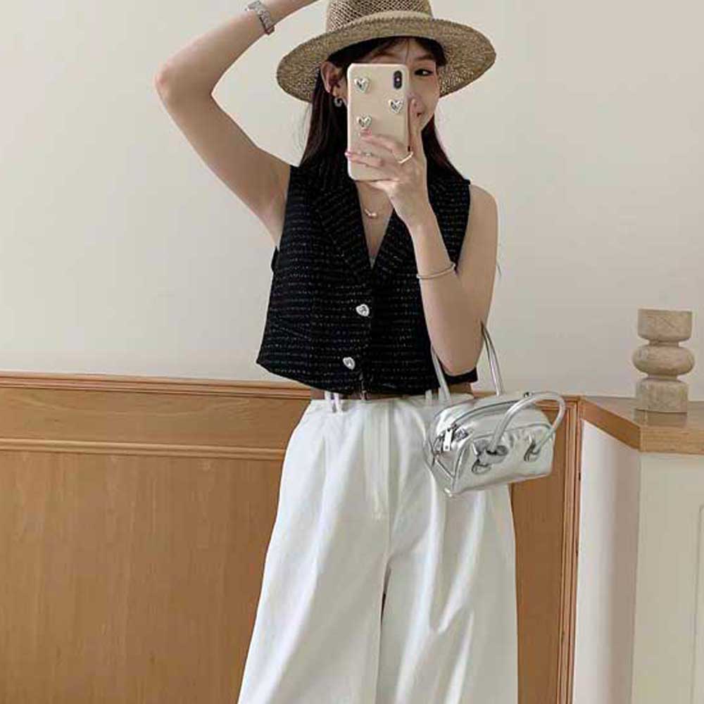 단추 민소매 베스트 TD-1004384 - 상품 이미지