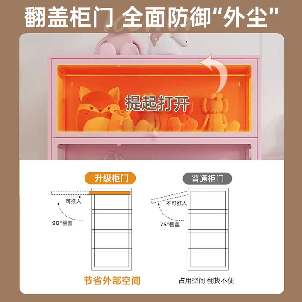 인형 장식장 보관 인테리어장식장 핑크 쇼케이스 거실 - 상세 이미지 5