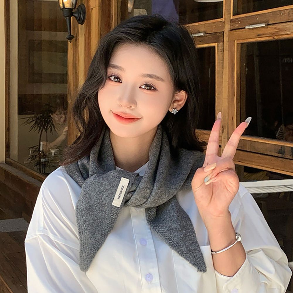 여자 외출 패션 방한 아이템 울 소재 삼깍 쁘디 스카프 머플러 - 상품 이미지