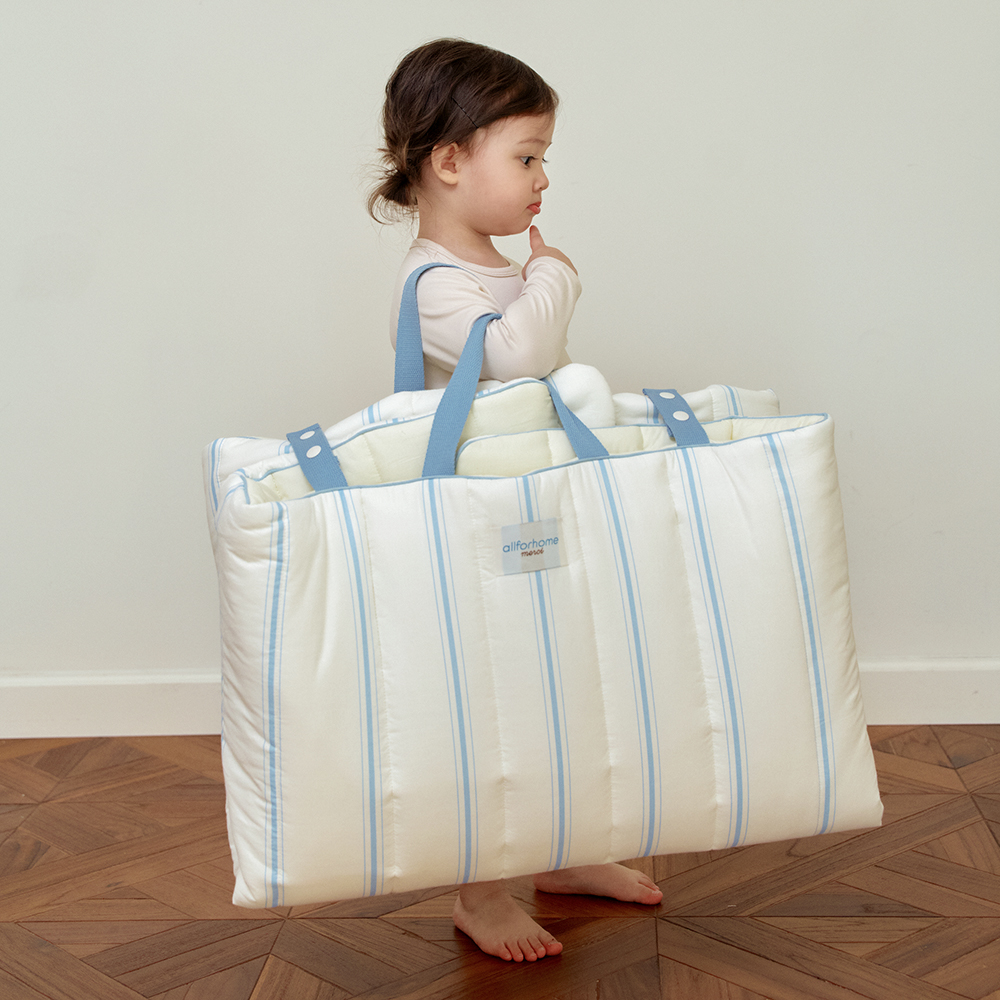 올포홈 프렌치 낮잠이불 분리형 어린이집 낮잠패드 블랙 스트라이프