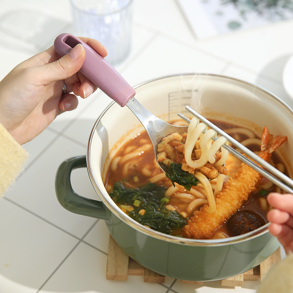 라면 먹방 소국자 미니 짧은 앞접시 스푼 스텐 국물 스프 서빙 소스 작은 소형 캠핑 - 상세 이미지 3