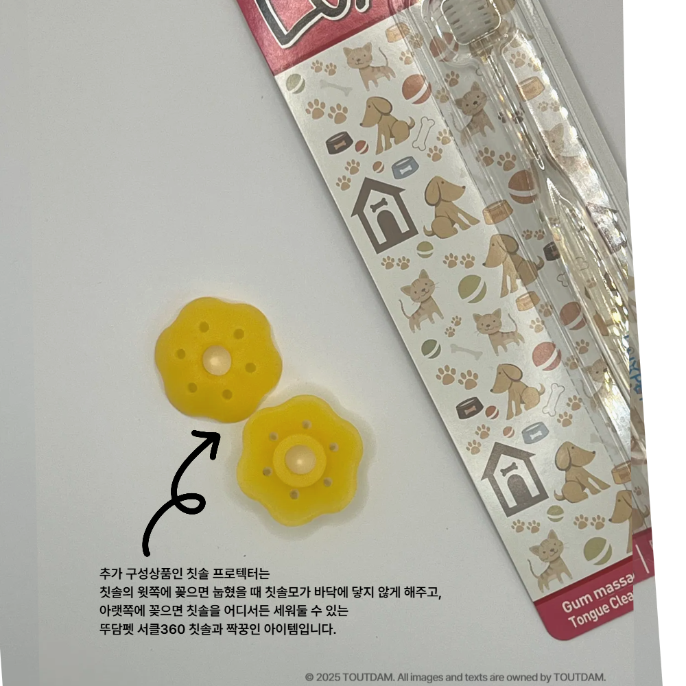 뚜담펫 강아지 360도칫솔 반려견 고양이 칫솔 스케일링