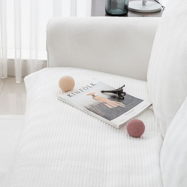 북유럽 사계절 쇼파 패드 스트라이프 2인용 쇼파 패드 거실 먼지