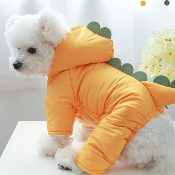 소형견 강아지 패딩 방한복 애견 겨울 옷 올인원 공룡 - 상품 이미지