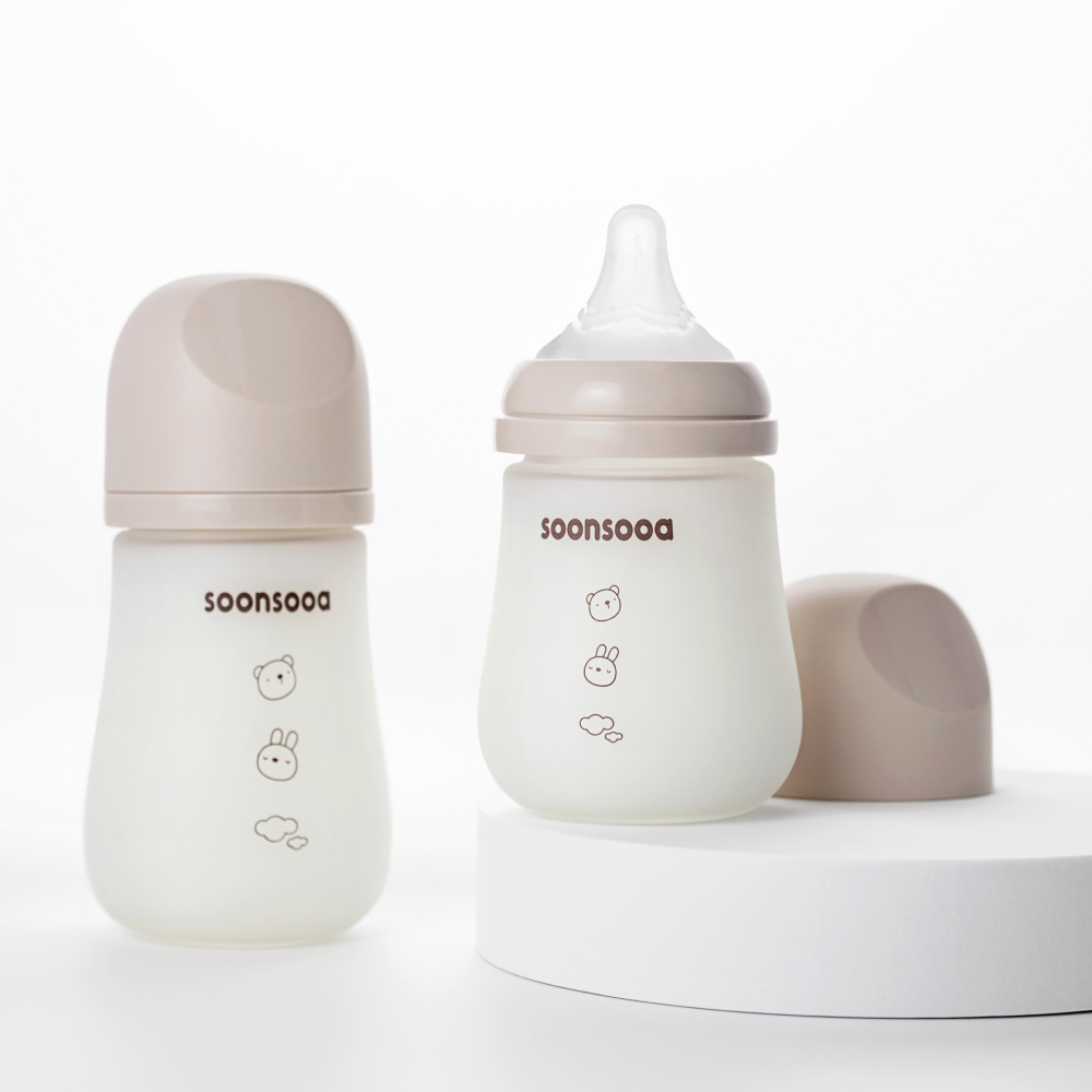 순수아 실리콘 코팅 유리젖병 젖꼭지-160 / 240ml - 상세 이미지 3