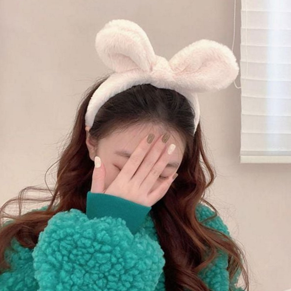 부드러운 토끼 귀 머리띠 귀여운 동물 귀 머리띠 데 겨울 - 상품 이미지