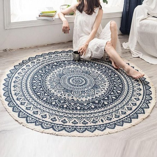 디자인 원형 러그 페르시안 북유럽 러그 침실 매트