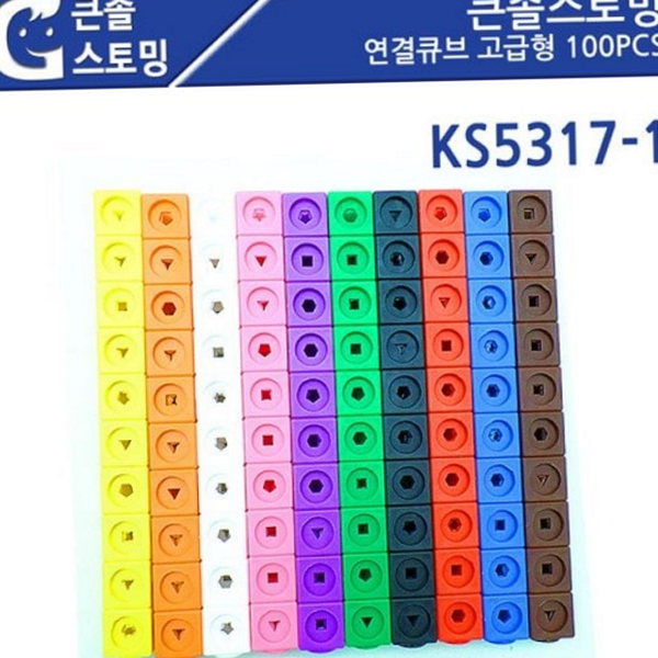 정사각형 교구 연결 블록 소근육 교육용 블록 조립 학습 - 상품 이미지