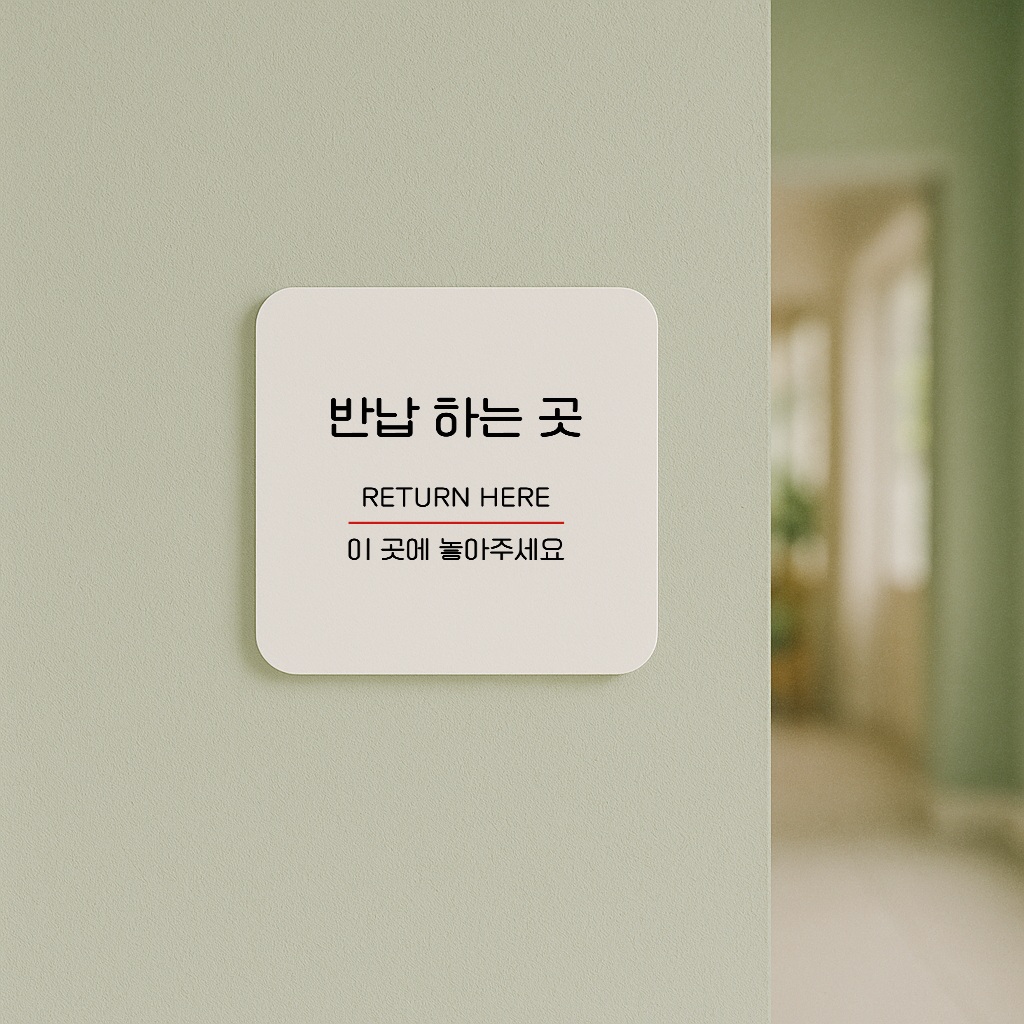 퇴식구 안내판 빈그릇 반납 표지판 식기 표찰 안내 059 100x100 - 상세 이미지 3