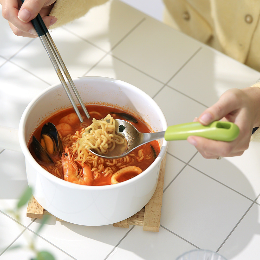 라면 먹방 소국자 미니 짧은 앞접시 스푼 스텐 국물 스프 서빙 소스 작은 소형 캠핑 - 상세 이미지 2