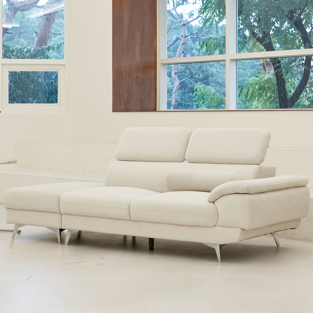 몬스터 플러스 아쿠아텍스 이지클린 거실 푹신한 신혼부부 넓은 패브릭 소파 스툴 Event, 오트밀베이지, 좌형_3인용