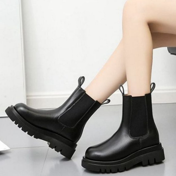 플랫폼 여성 첼시 부츠 컴뱃 여자 첼시 부츠 앵클 발목