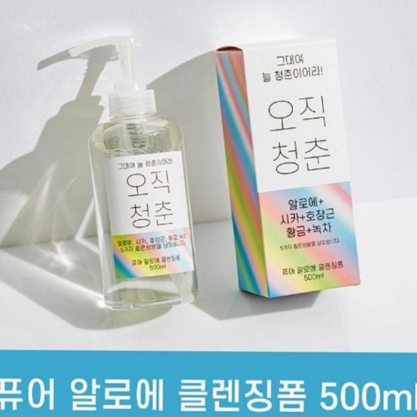 약산성 알로에 클렌징 폼 촉촉한 대용량 클렌징 폼 민감성 저자극 - 상품 이미지