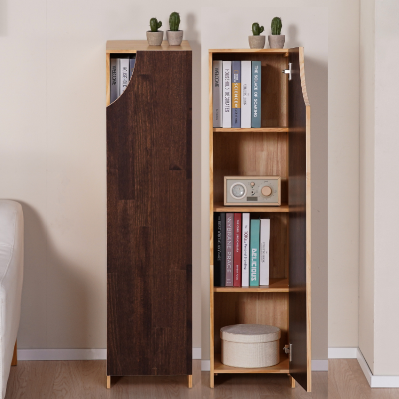 지비노 원목 틈새 장식장 4단, 300x300x1200, 월넛
