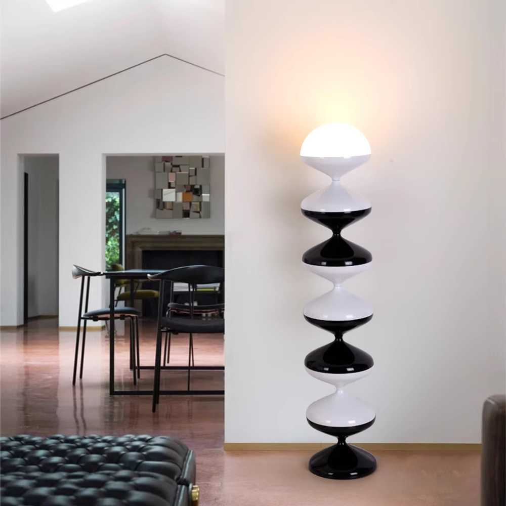 곡선 플로어 스탠드 웨이브 장조명 거실 무드등 램프 블랙 (3색 LED 24W) - 상세 이미지 4