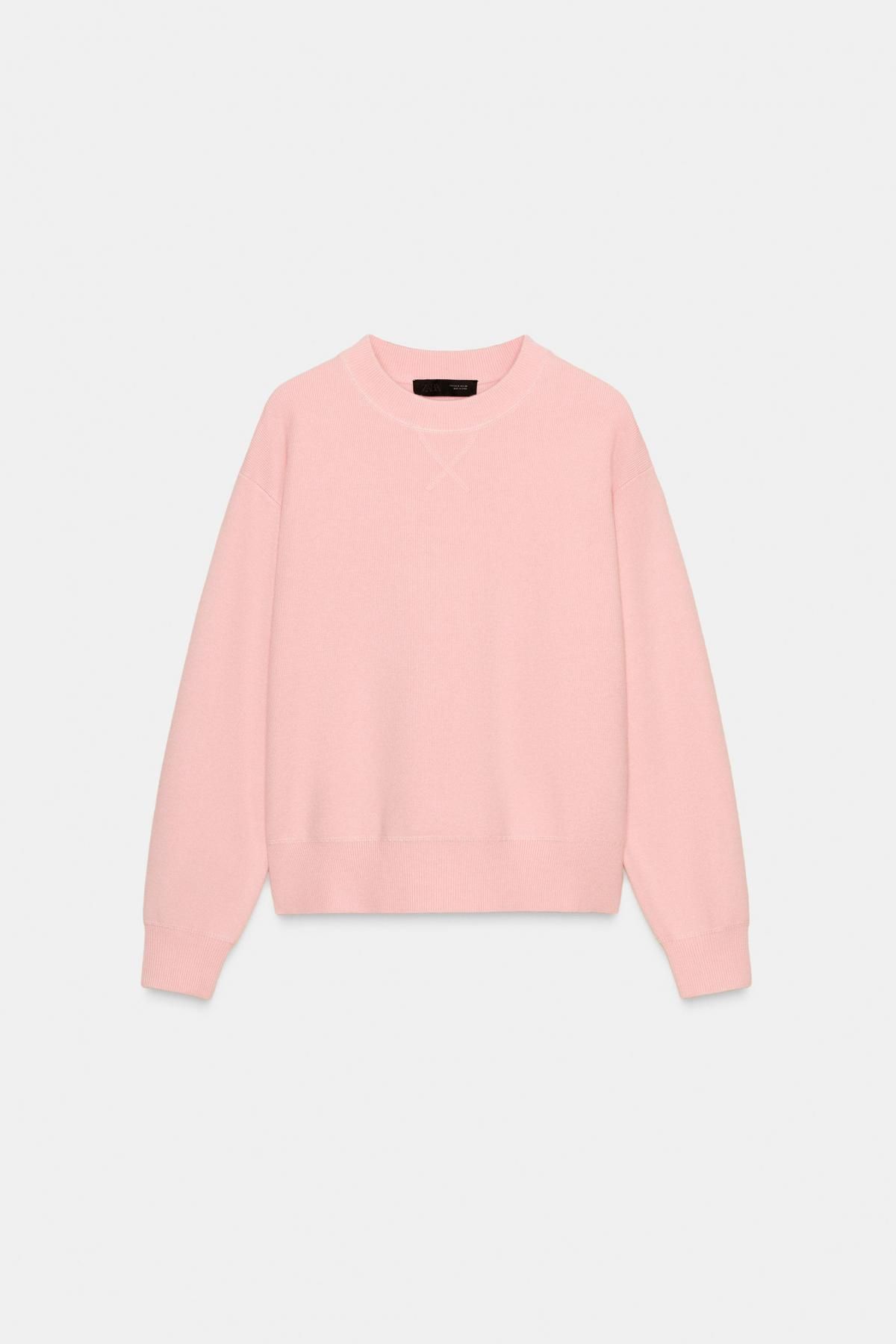자라 라운드넥 소프트 니트 스웨터 2142/203 LIGHT PINK - 상품 이미지
