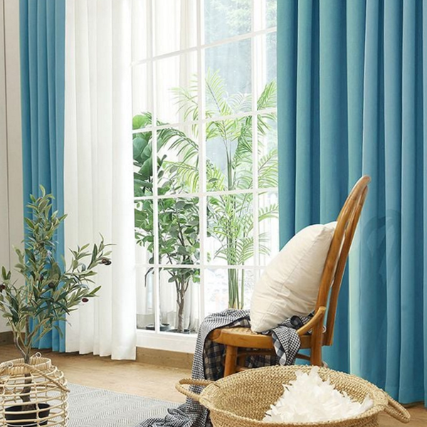 고밀도 암막 커튼 방한 아일렛 커튼 햇빛 차단 대형 침실