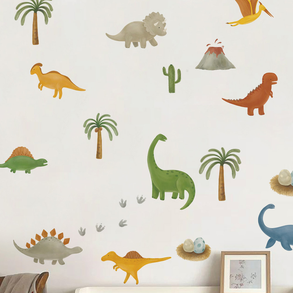 1+1 아카시아봉봉 국내제작 아기방 벽지 공룡 포인트 스티커 시트지 6장세트