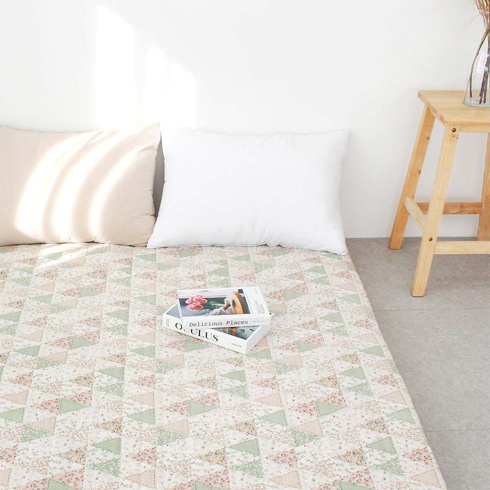 아르떼베딩 보송한 순면 누빔 국산 사계절 요커버 스테이 핑크 싱글 5/8cm겸용