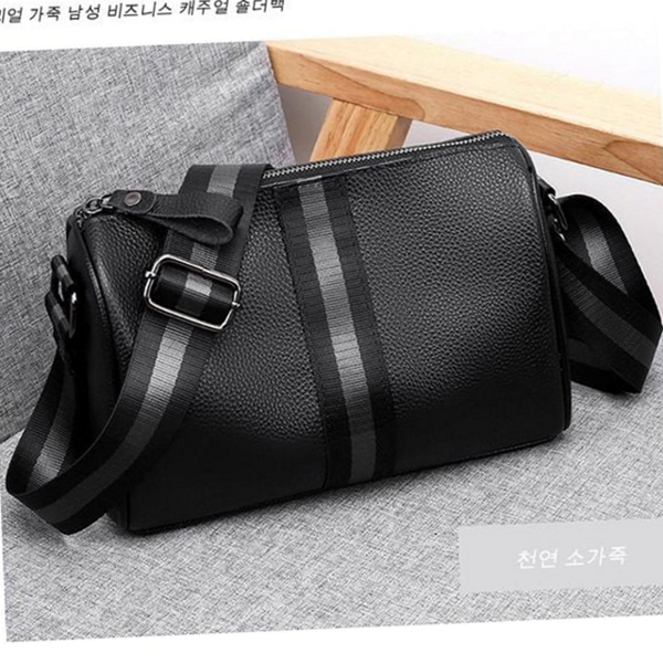 미니 남성 가죽 크로스 백 정장 남성 가죽 숄더백 남자 - 메인 이미지