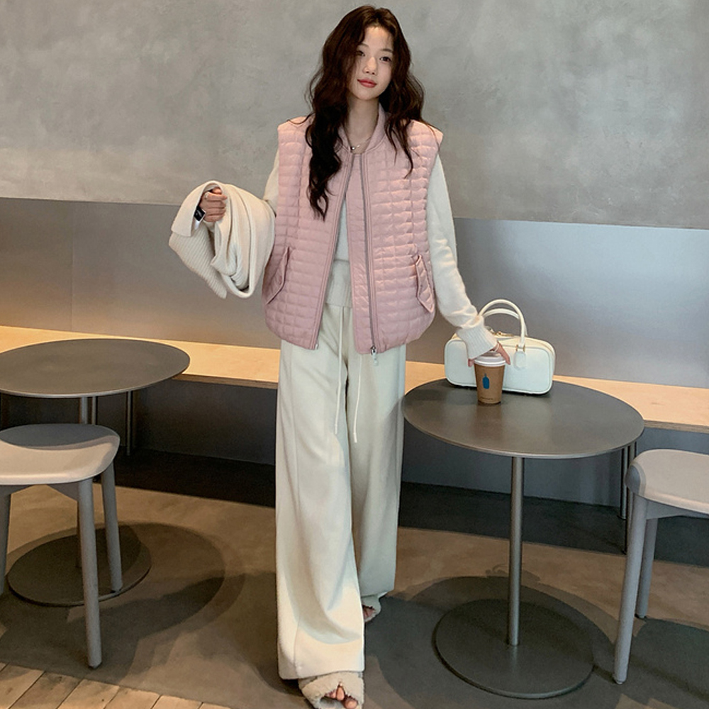 F007610_러블리퀼팅 루즈핏 패딩조끼 집업누빔조끼 - 상세 이미지 3