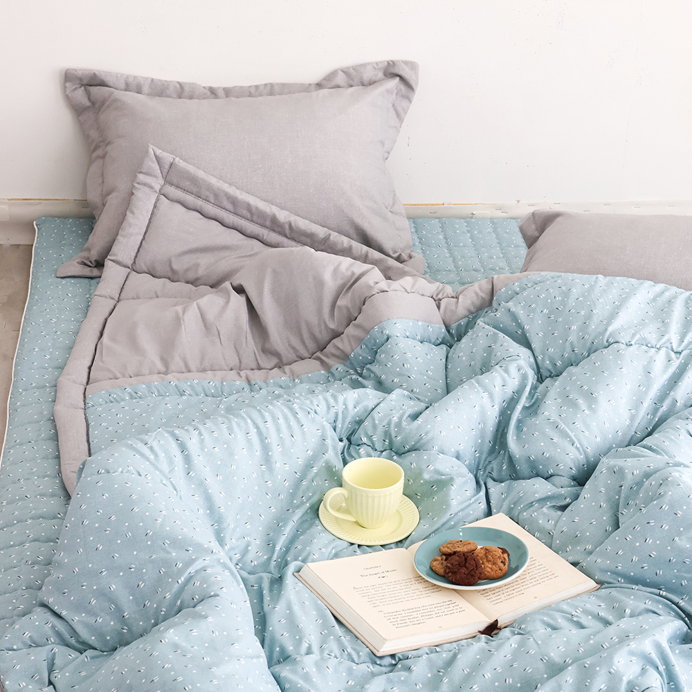 아르떼베딩 바닥에까는 미끄럼방지 누빔 요매트(요커버+솜매트) 프렌치 베이지 싱글 5cm