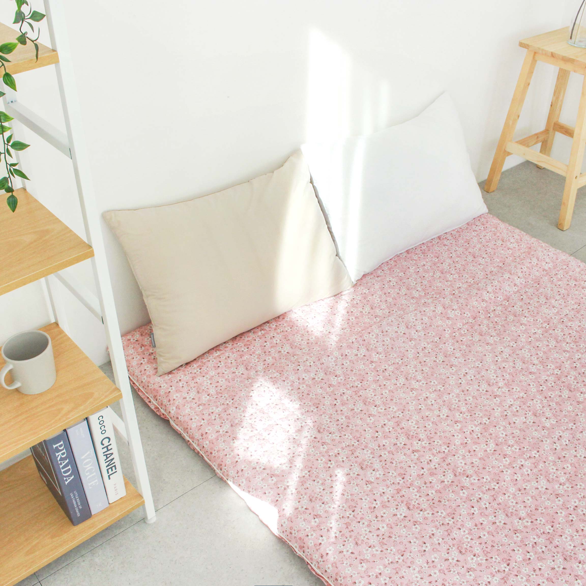 아르떼베딩 보송한 순면 누빔 국산 사계절 요커버 스테이 핑크 싱글 5/8cm겸용