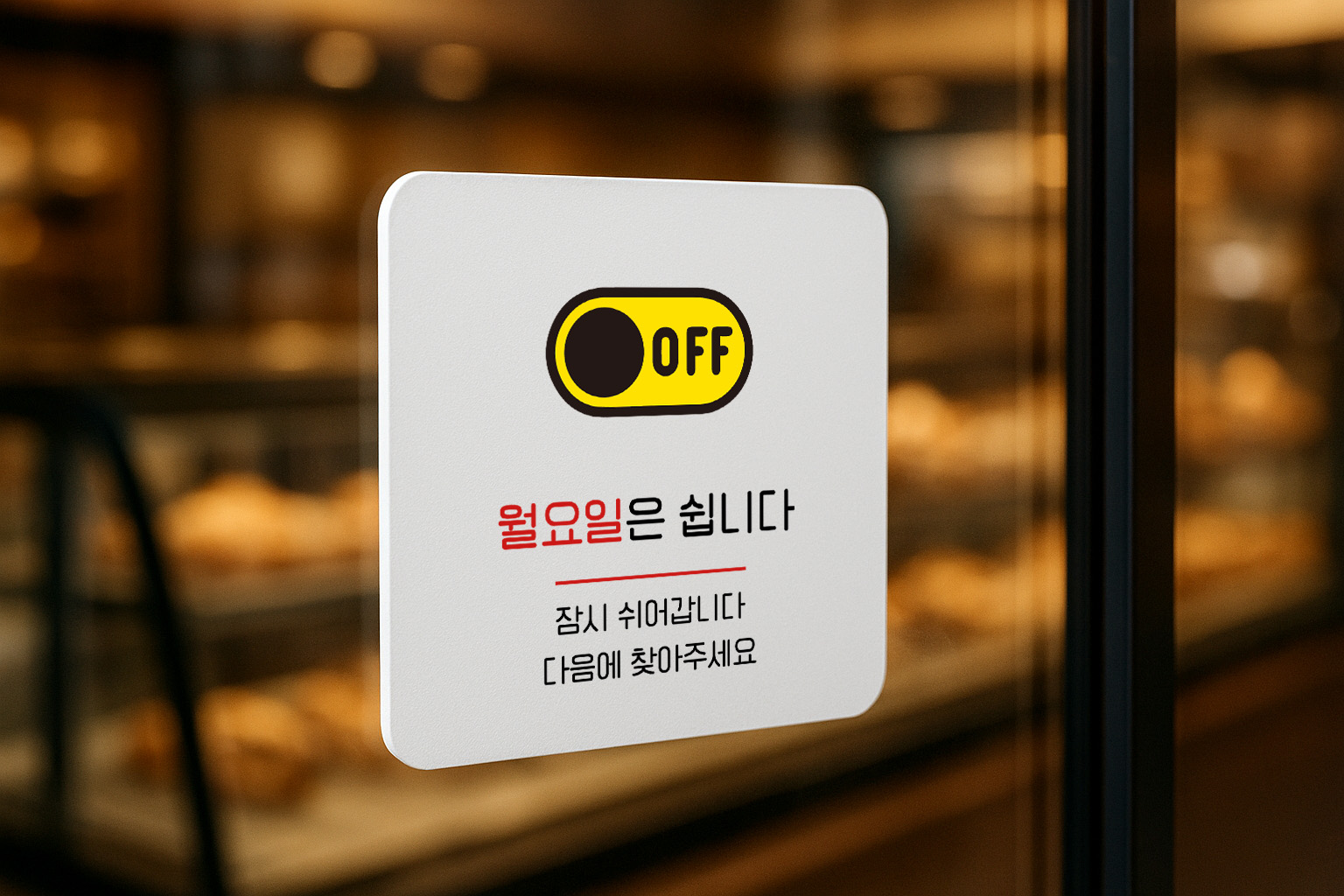 정기 휴무 월요일은 쉽니다 표지판 안내판 087 100x100 - 상품 이미지