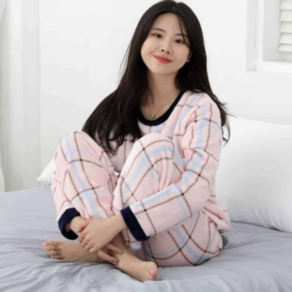 여자겨울실내복 여자겨울잠옷 극세사 수면 잠옷 - 상품 이미지
