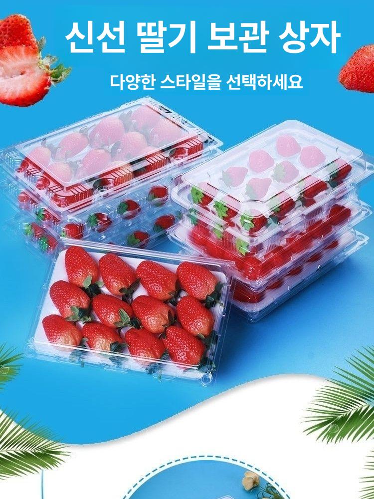 딸기 포장상자 투명 과일 케이크 용기 디저트 포장 케이스 - 상세 이미지 2