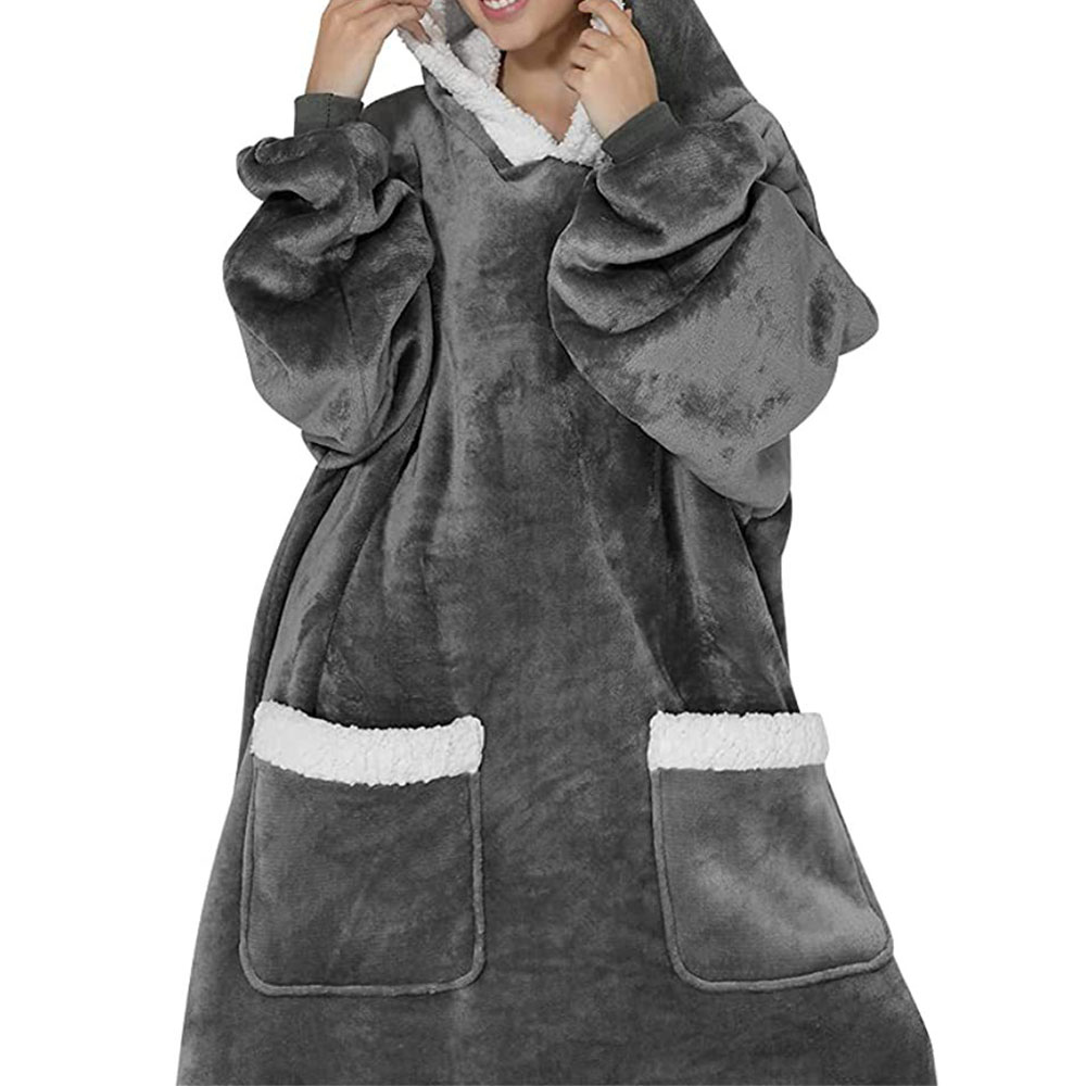 입는 대형 롱 후드 담요 블랭킷 2color DK-0492 - 상세 이미지 2