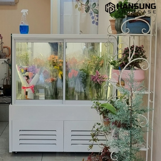1단 미니 플라워쇼케이스 앞문형 생화 꽃 진열 쇼케이스냉장고 1200 - 상세 이미지 2