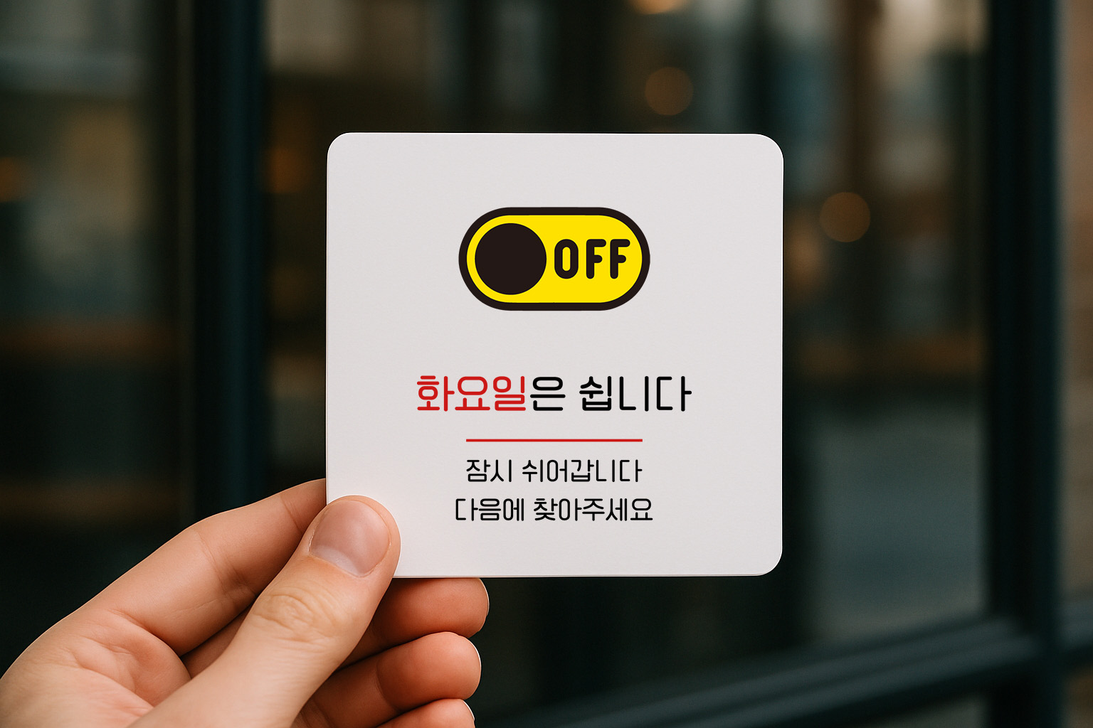 정기 휴무 화요일은 쉽니다 표지판 안내판 088 100x100 - 상품 이미지
