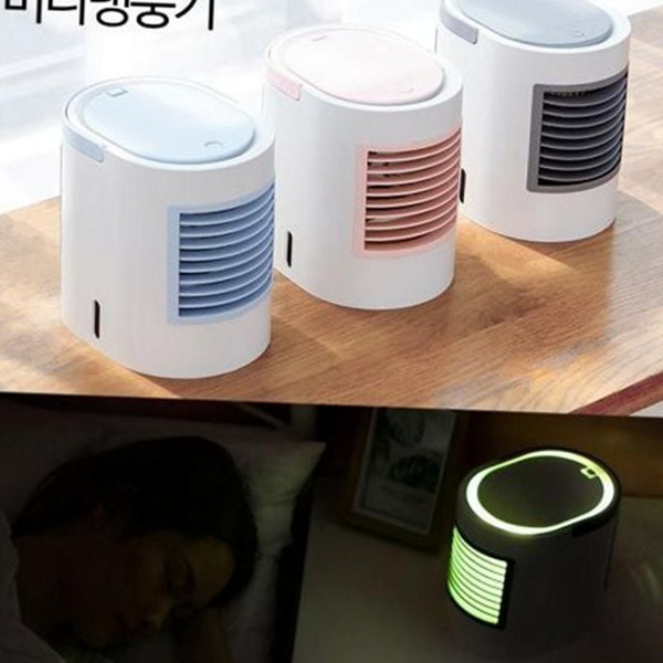 탁상용 미니 냉풍기 수냉식 개인용 냉풍기 소형 캠핑용 무드등 가습 - 메인 이미지