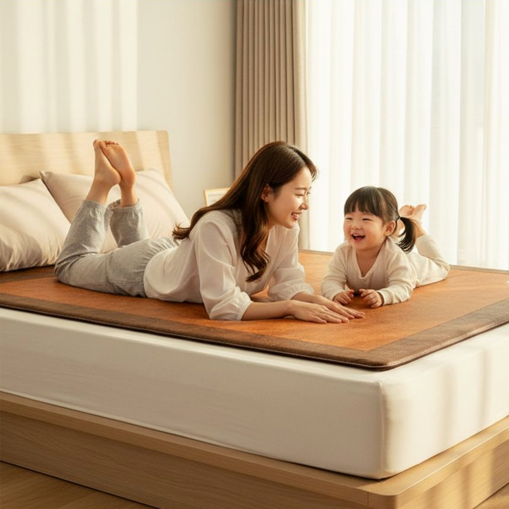 3H 한일온열기 야자수 사각 퀸 분리난방 두꺼운 그래핀 탄소 전자파없는 2인 전기매트 전기장판