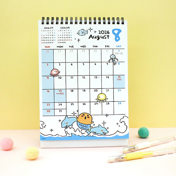 2026년 담곰이 데스크 캘린더 탁상용 달력 신년 선물 캐릭터 농담곰 나가노 굿즈 - 상세 이미지 4