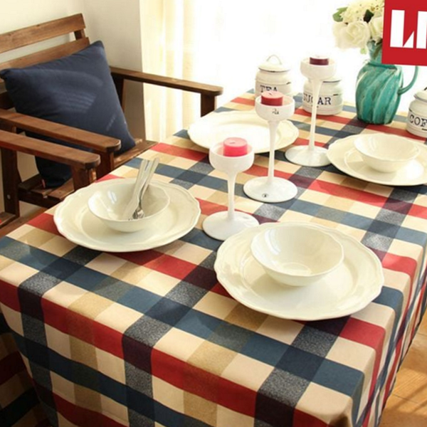 린넨 체크 식탁보 디자인 북유럽풍 식탁보 인테리어 테이블보
