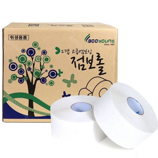 대용량 점보 롤화장지 화장실 업소용 점보 2겹 휴지 - 상품 이미지