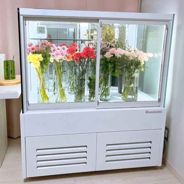 1단 미니 플라워쇼케이스 앞문형 생화 꽃 진열 쇼케이스냉장고 1200 - 상세 이미지 3