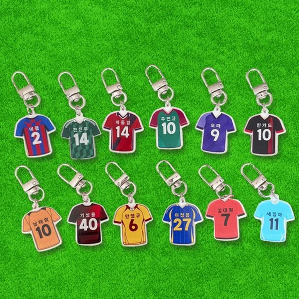 아크릴 축구 유니폼 키링 소장용 축구 선수 키링 이니셜 굿즈 - 상품 이미지