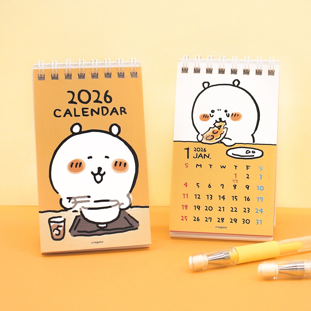 (스티커포함)마이빈 2026년 담곰이 농담곰 달력 나가노 캐릭터 데스크 책상 미니 캘린더 이미지 7