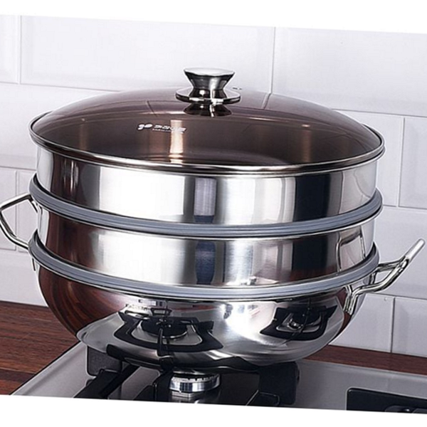 통삼중 스텐 찜 냄비 3단 스테인레스 찜기 인덕션 대용량 - 상품 이미지