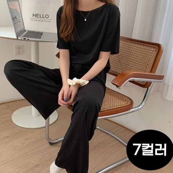 플리츠 여성 잠옷 세트 라운지 여자 잠옷 세트 여름 반팔 - 상품 이미지